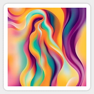 People in Colors - fluid abstract silhouette Sticker